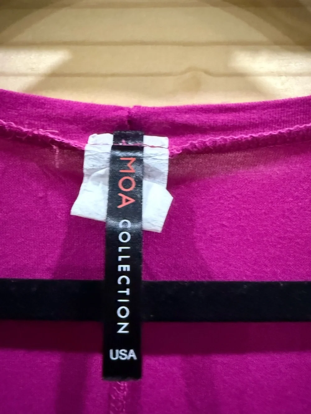 MOA COLLECTION Magenta Rayon Spandex Dolman Batwing Sleeve Top - Picture 3 of 6